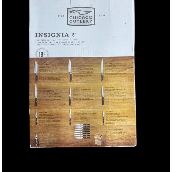 Chicago Cutlery 18pc Insignia2 Knife Block Set with Knife Sharpener New in Box - Picture 3 of 6